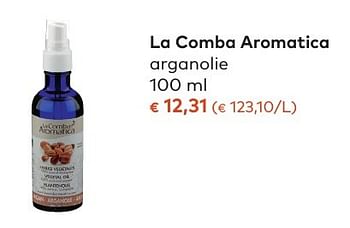 Promotions La comba aromatica arganolie - La Comba Aromatica - Valide de 05/10/2016 à 01/11/2016 chez Bioplanet