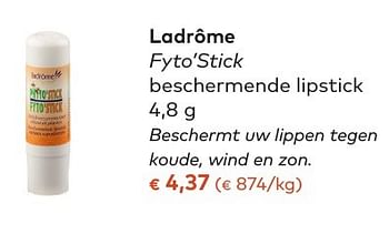 Promotions Ladrôme fyto`stick beschermende lipstick - Ladrome - Valide de 05/10/2016 à 01/11/2016 chez Bioplanet