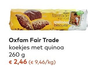 Promotions Oxfam fair trade koekjes met quinoa - Oxfam Fairtrade - Valide de 05/10/2016 à 01/11/2016 chez Bioplanet