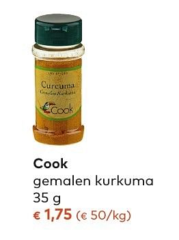 Promoties Cook gemalen kurkuma - Cook - Geldig van 05/10/2016 tot 01/11/2016 bij Bioplanet