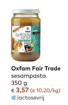 Promotions Oxfam fair trade sesampasta - Oxfam Fairtrade - Valide de 05/10/2016 à 01/11/2016 chez Bioplanet