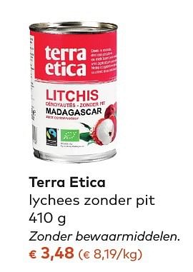 Promoties Terra etica lychees zonder pit - Terra Etica - Geldig van 05/10/2016 tot 01/11/2016 bij Bioplanet