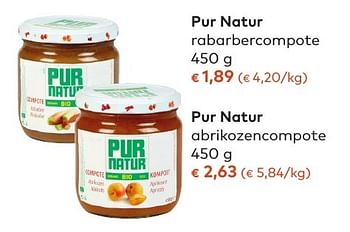 Promoties Pur natur rabarbercompote - Pur Natur - Geldig van 05/10/2016 tot 01/11/2016 bij Bioplanet