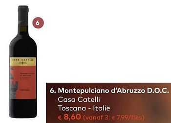 Promotions Montepulciano d`abruzzo d.o.c. casa catelli toscana - Vins rouges - Valide de 05/10/2016 à 01/11/2016 chez Bioplanet