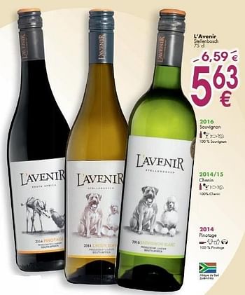 Promoties L`avenir stellenbosch - Witte wijnen - Geldig van 03/10/2016 tot 31/10/2016 bij Cora