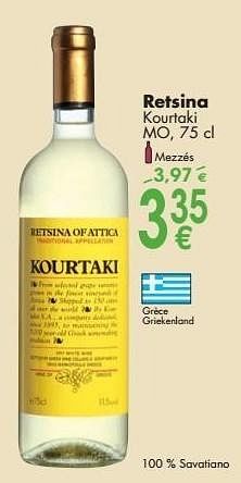 Promoties Retsina kourtaki - Witte wijnen - Geldig van 03/10/2016 tot 31/10/2016 bij Cora