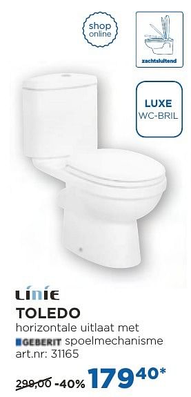 Promotions Toledo staande toiletten - Linie - Valide de 04/10/2016 à 29/10/2016 chez X2O