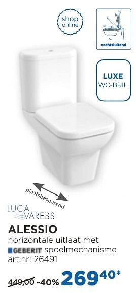 Promoties Alessio staande toiletten - Luca varess - Geldig van 04/10/2016 tot 29/10/2016 bij X2O