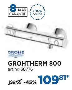Promoties Grohtherm 800 thermostatische douchekranen - Grohe - Geldig van 04/10/2016 tot 29/10/2016 bij X2O