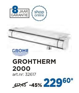 Promotions Grohtherm 2000 thermostatische douchekranen - Grohe - Valide de 04/10/2016 à 29/10/2016 chez X2O