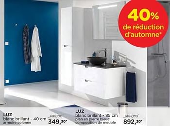 Promoties Luz meubles salle de bains - Storke - Geldig van 04/10/2016 tot 29/10/2016 bij X2O