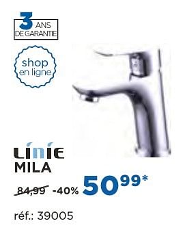 Promoties Mila robinets de lavabo - Linie - Geldig van 04/10/2016 tot 29/10/2016 bij X2O