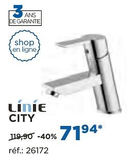 Promotions City robinets de lavabo - Linie - Valide de 04/10/2016 à 29/10/2016 chez X2O