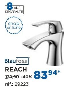 Promotions Reach robinets de lavabo - Blaufoss - Valide de 04/10/2016 à 29/10/2016 chez X2O