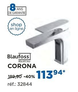 Promoties Corona robinets de lavabo - Blaufoss - Geldig van 04/10/2016 tot 29/10/2016 bij X2O