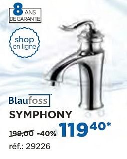 Promotions Symphony robinets de lavabo - Blaufoss - Valide de 04/10/2016 à 29/10/2016 chez X2O
