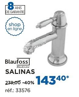 Promotions Salinas robinets de lavabo - Blaufoss - Valide de 04/10/2016 à 29/10/2016 chez X2O
