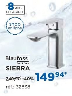 Promoties Sierra robinets de lavabo - Blaufoss - Geldig van 04/10/2016 tot 29/10/2016 bij X2O