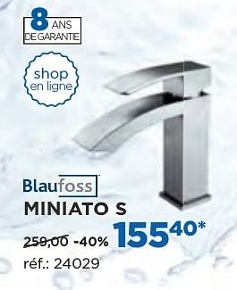 Promotions Miniato s robinets de lavabo - Blaufoss - Valide de 04/10/2016 à 29/10/2016 chez X2O