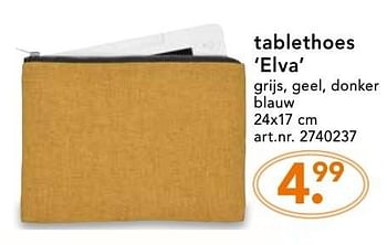 Promotions Tablethoes elva grijs, geel, donker - Produit maison - Blokker - Valide de 10/10/2016 à 23/10/2016 chez Blokker