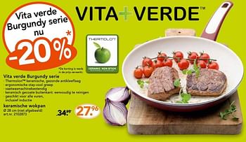 Promotions Keramische wokpan - Vita Verde - Valide de 10/10/2016 à 23/10/2016 chez Blokker