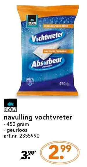 Promoties Navulling vochtvreter - Bison - Geldig van 10/10/2016 tot 23/10/2016 bij Blokker