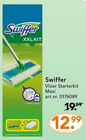Promoties Vloer starterkit maxi - Swiffer - Geldig van 10/10/2016 tot 23/10/2016 bij Blokker
