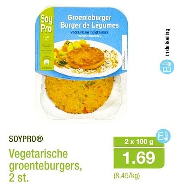 Promotions Vegetarische groenteburgers - Soypro - Valide de 12/10/2016 à 19/10/2016 chez Aldi