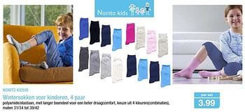 Promoties Wintersokken voor kinderen - NONITO KIDS - Geldig van 12/10/2016 tot 19/10/2016 bij Aldi