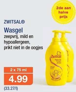 Promoties Wasgel - Zwitsal - Geldig van 12/10/2016 tot 19/10/2016 bij Aldi