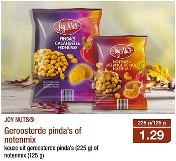 Promoties Geroosterde pinda`s of notenmix - JOY NUTS - Geldig van 12/10/2016 tot 19/10/2016 bij Aldi
