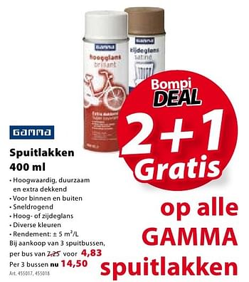 Promoties Spuitlakken - Gamma - Geldig van 19/10/2016 tot 24/10/2016 bij Gamma