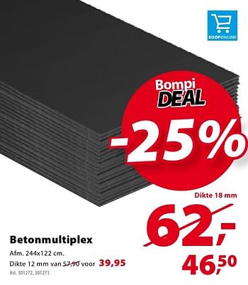 Promoties Betonmultiplex - Huismerk - Gamma - Geldig van 19/10/2016 tot 24/10/2016 bij Gamma