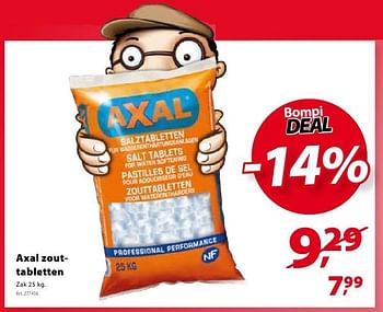 Promoties Axal zouttabletten - Axal - Geldig van 19/10/2016 tot 24/10/2016 bij Gamma