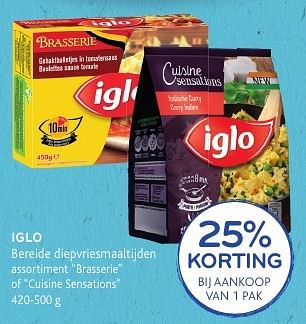 Promotions Iglo bereide diepvriesmaaltijden - Iglo - Valide de 19/10/2016 à 01/11/2016 chez Alvo