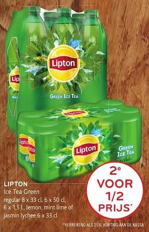 Promoties Lipton ice tea green - Lipton - Geldig van 19/10/2016 tot 01/11/2016 bij Alvo
