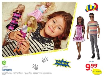 Promoties Barbiepop - Mattel - Geldig van 27/10/2016 tot 10/12/2016 bij Lidl