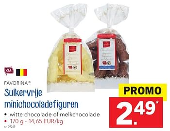 Promoties Suikervrije minichocoladefiguren - Favorina - Geldig van 27/10/2016 tot 10/12/2016 bij Lidl