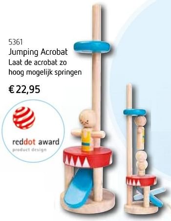 Promotions Jumping acrobat laat de acrobat zo hoog mogelijk springen - Produit Maison - De Speelvogel - Valide de 01/10/2016 à 31/12/2016 chez De Speelvogel