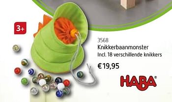 Promotions Knikkerbaanmonster - Haba - Valide de 01/10/2016 à 31/12/2016 chez De Speelvogel