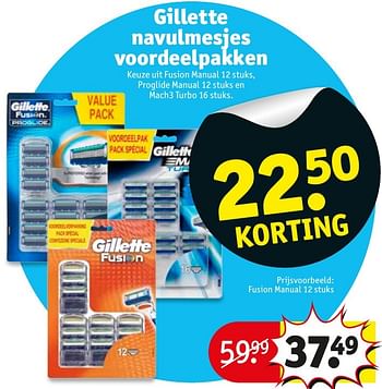 Promotions Gillette navulmesjes voordeelpakken - Gillette - Valide de 10/10/2016 à 23/10/2016 chez Kruidvat
