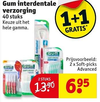 Promotions Gum interdentale verzorging soft-picks advanced - GUM - Valide de 10/10/2016 à 23/10/2016 chez Kruidvat