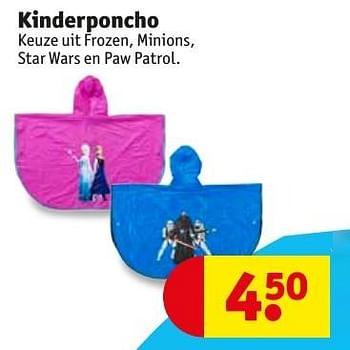 Promoties Kinderponcho frozen, minions, star wars en paw patrol - Huismerk - Kruidvat - Geldig van 10/10/2016 tot 23/10/2016 bij Kruidvat
