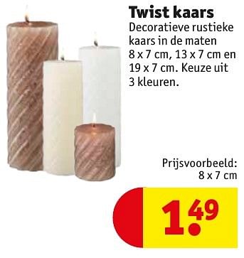 Promoties Twist kaars - Huismerk - Kruidvat - Geldig van 10/10/2016 tot 23/10/2016 bij Kruidvat