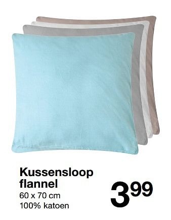 Promotions Kussensloop flannel - Produit maison - Zeeman  - Valide de 15/10/2016 à 21/10/2016 chez Zeeman