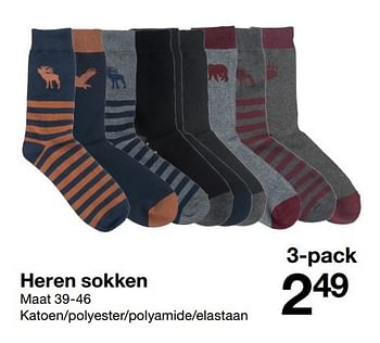 Promotions Heren sokken - Produit maison - Zeeman  - Valide de 15/10/2016 à 21/10/2016 chez Zeeman