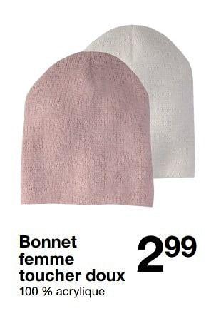 Promoties Bonnet femme toucher doux - Huismerk - Zeeman  - Geldig van 15/10/2016 tot 21/10/2016 bij Zeeman