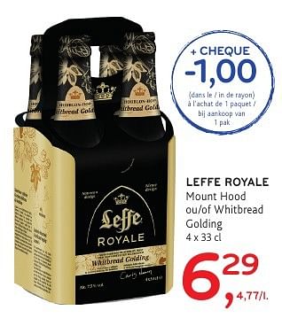 Promoties Leffe royale mount hood ou whitbread golding - Leffe - Geldig van 19/10/2016 tot 01/11/2016 bij Alvo