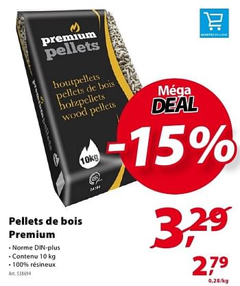 Promotions Pellets de bois premium - Premium - Valide de 19/10/2016 à 24/10/2016 chez Gamma