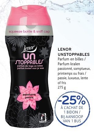 Promoties Lenor unstoppables parfum en billes - Lenor - Geldig van 19/10/2016 tot 01/11/2016 bij Alvo